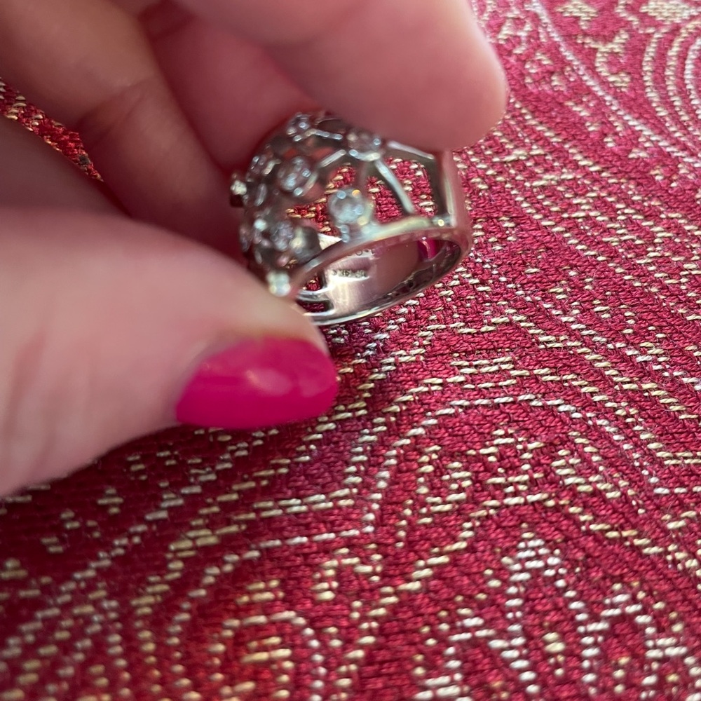 Diamond Ring White 14K Gold Size 7 - Picture 8 of 14